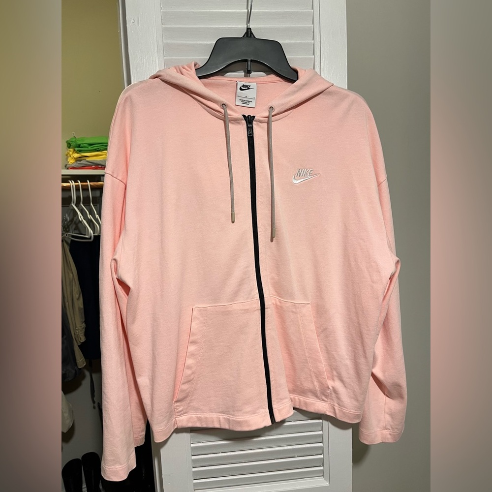 Nike Women's Light Pink Zip-Up Hoodie